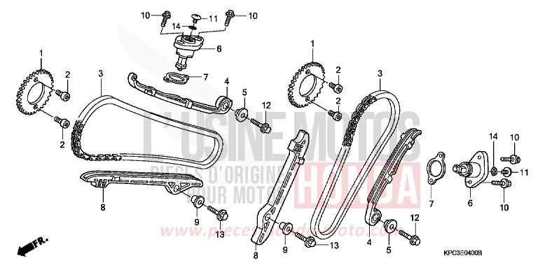 NOCKENWELLENKETTE/SPANNVORRICHTUNG von Varadero 125 SCHWARZ (NH1) von 2002